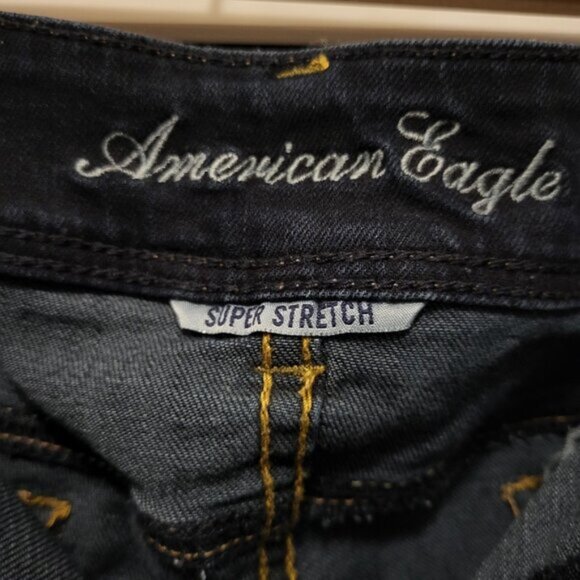 American Eagle Women's Slim Boot  Cut Jeans 14 Short Petite Dark Wash Denim - Picture 5 of 7